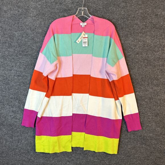 crown & ivy Sweaters - Crown & Ivy Womens Long Cardigan Sweater Size Medium Multi Color Open Front Cozy